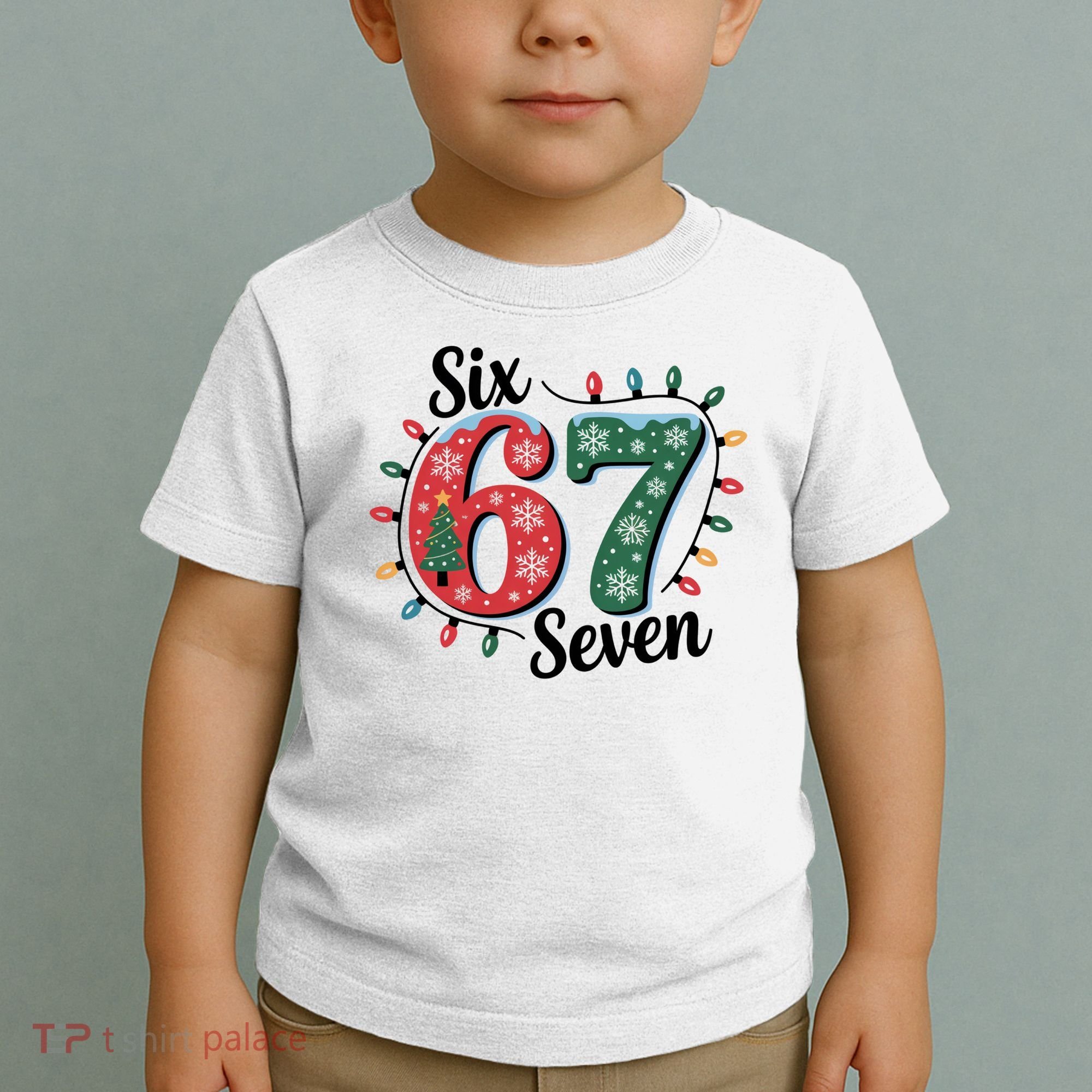 Six Seven 67 6-7 Christmas Lights Xmas Meme Toddler T-Shirt