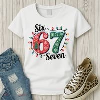 Six Seven 67 6-7 Christmas Lights Xmas Meme Women's T-Shirt thumb 3