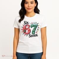 Six Seven 67 6-7 Christmas Lights Xmas Meme Women's T-Shirt thumb 4