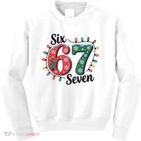Six Seven 67 6-7 Christmas Lights Xmas Meme Kids Sweatshirt thumb 0