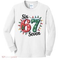 Six Seven 67 6-7 Christmas Lights Xmas Meme Kids Long Sleeve Shirt thumb 0