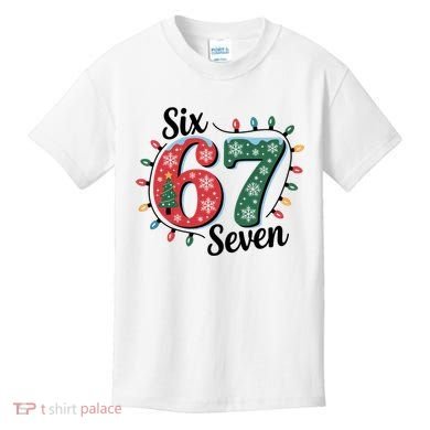 Six Seven 67 6-7 Christmas Lights Xmas Meme Kids T-Shirt