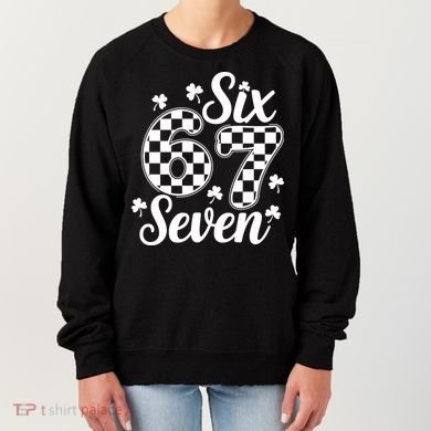 Six Seven 67 St. Patrick's Day Irish Clover 6-7 Meme Women's Sweatshirt