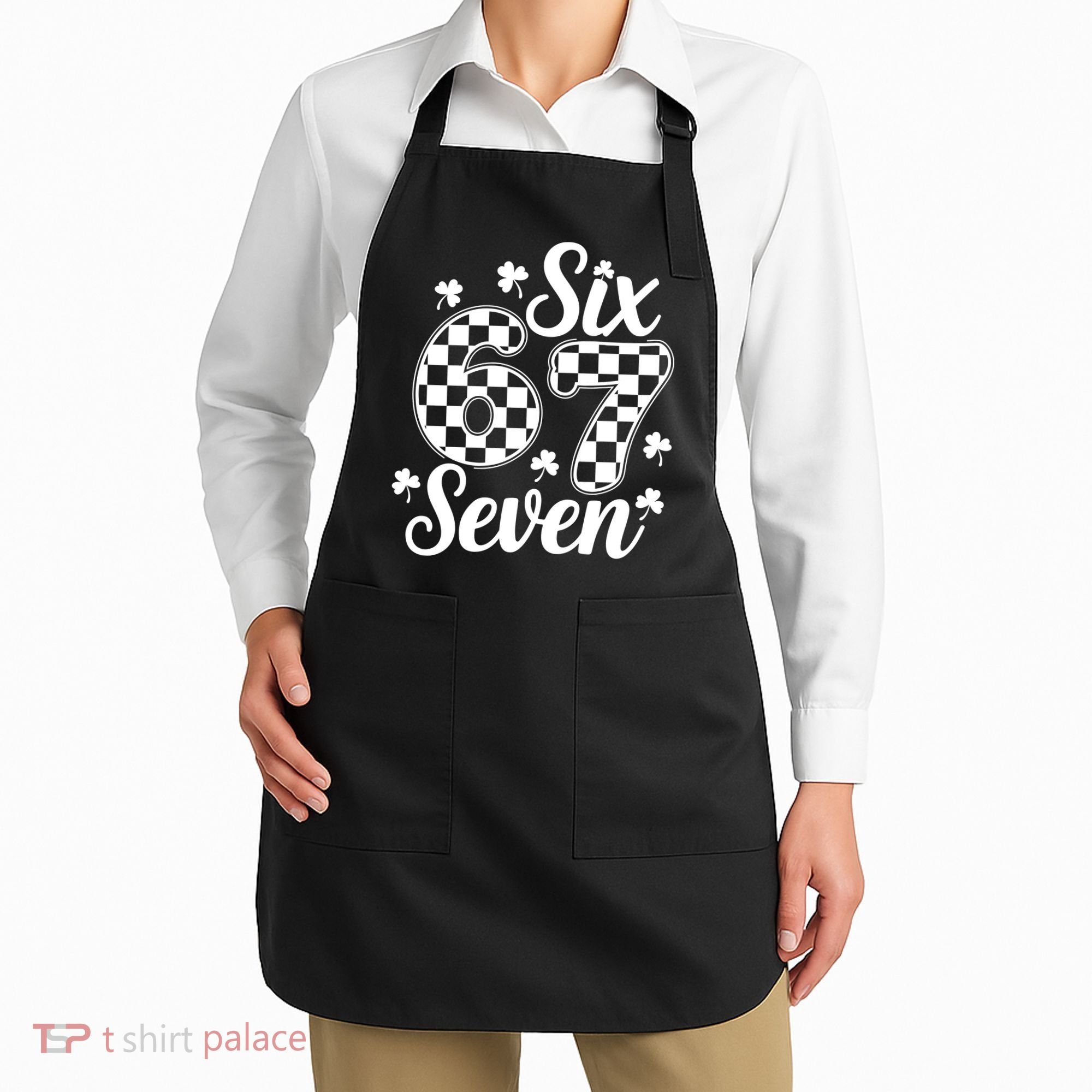 Six Seven 67 St. Patrick's Day Irish Clover 6-7 Meme Apron