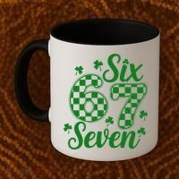 Six Seven 67 St. Patrick's Day Irish Clover 6-7 Meme Coffee Mug thumb 2