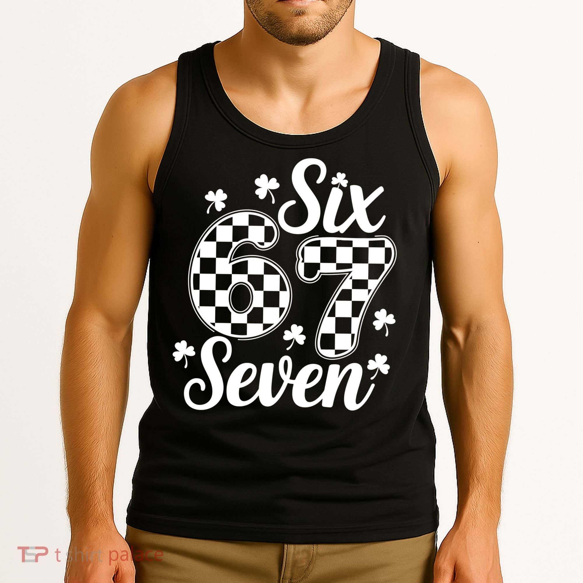 Six Seven 67 St. Patrick's Day Irish Clover 6-7 Meme Tank Top