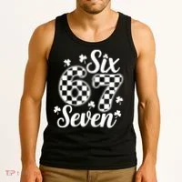 Six Seven 67 St. Patrick's Day Irish Clover 6-7 Meme Tank Top thumb 3