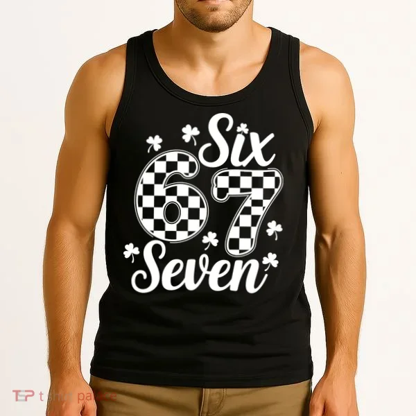 Six Seven 67 St. Patrick's Day Irish Clover 6-7 Meme Tank Top