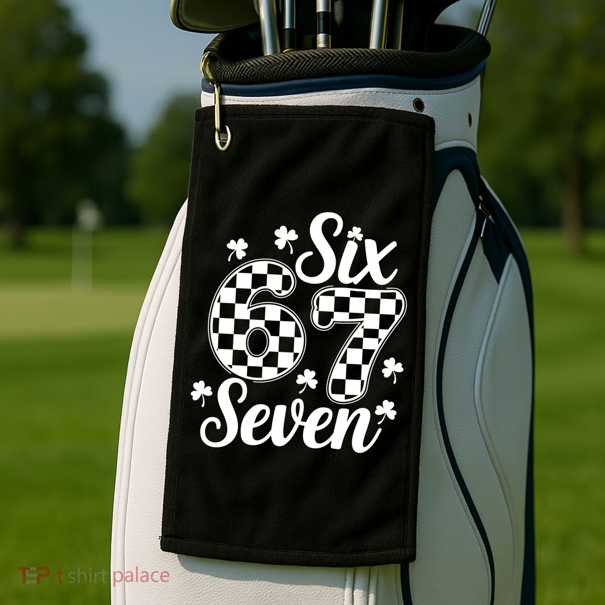 Six Seven 67 St. Patrick's Day Irish Clover 6-7 Meme Golf Towel