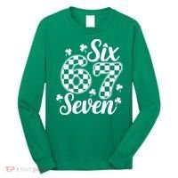 Six Seven 67 St. Patrick's Day Irish Clover 6-7 Meme Long Sleeve Shirt thumb 0