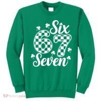 Six Seven 67 St. Patrick's Day Irish Clover 6-7 Meme Sweatshirt thumb 0