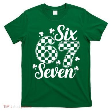 Six Seven 67 St. Patrick's Day Irish Clover 6-7 Meme T-Shirt