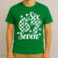 Six Seven 67 St. Patrick's Day Irish Clover 6-7 Meme T-Shirt thumb 3