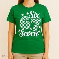 Six Seven 67 St. Patrick's Day Irish Clover 6-7 Meme T-Shirt thumb 4