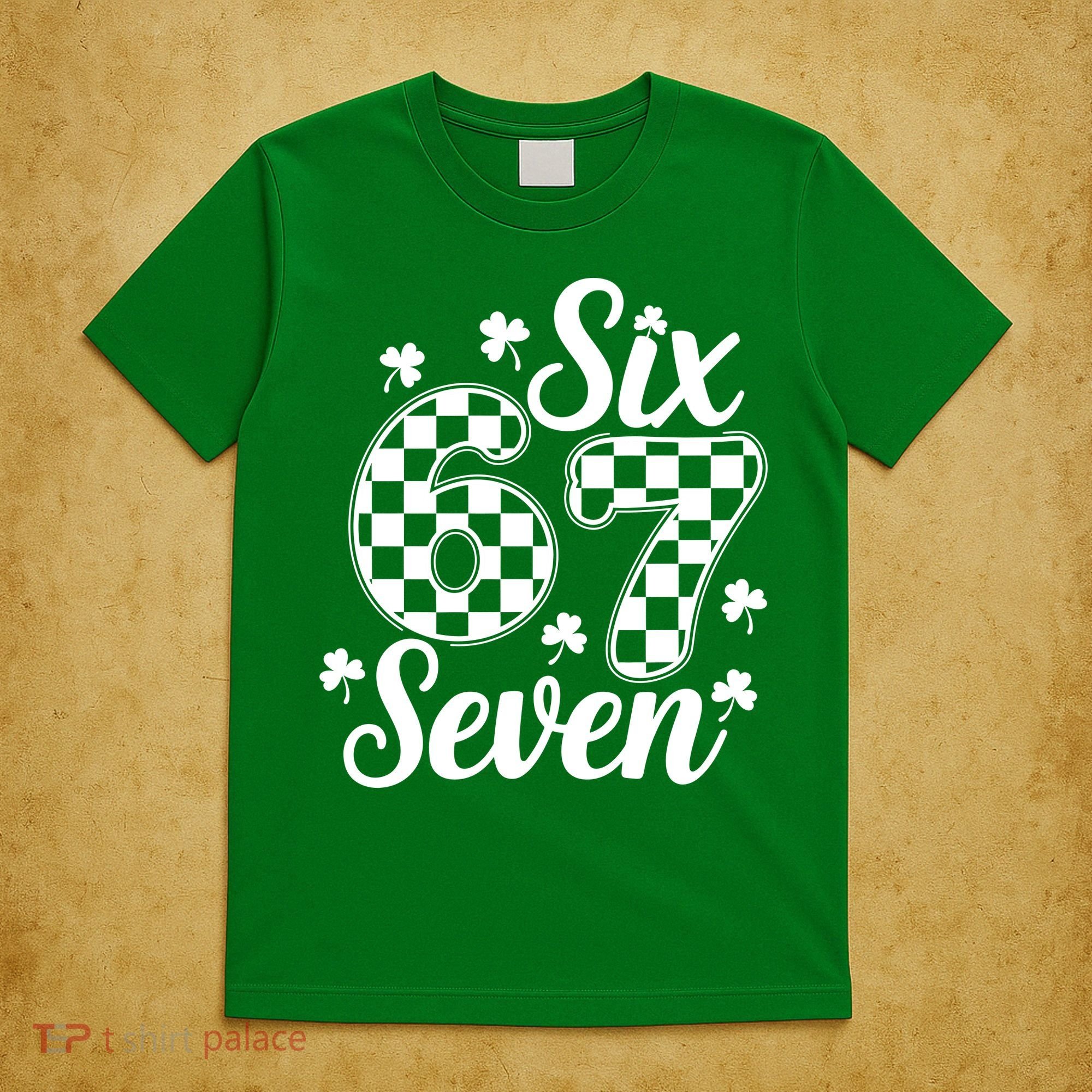 Six Seven 67 St. Patrick's Day Irish Clover 6-7 Meme T-Shirt