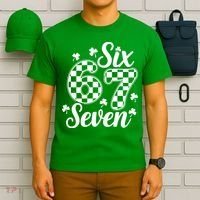 Six Seven 67 St. Patrick's Day Irish Clover 6-7 Meme T-Shirt thumb 6