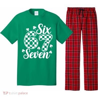 Six Seven 67 St. Patrick's Day Irish Clover 6-7 Meme Pajama Set