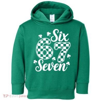 Six Seven 67 St. Patrick's Day Irish Clover 6-7 Meme Toddler Hoodie