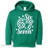 Six Seven 67 St. Patrick's Day Irish Clover 6-7 Meme Toddler Hoodie thumb 0