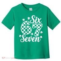 Six Seven 67 St. Patrick's Day Irish Clover 6-7 Meme Toddler T-Shirt thumb 0