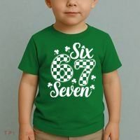 Six Seven 67 St. Patrick's Day Irish Clover 6-7 Meme Toddler T-Shirt thumb 2