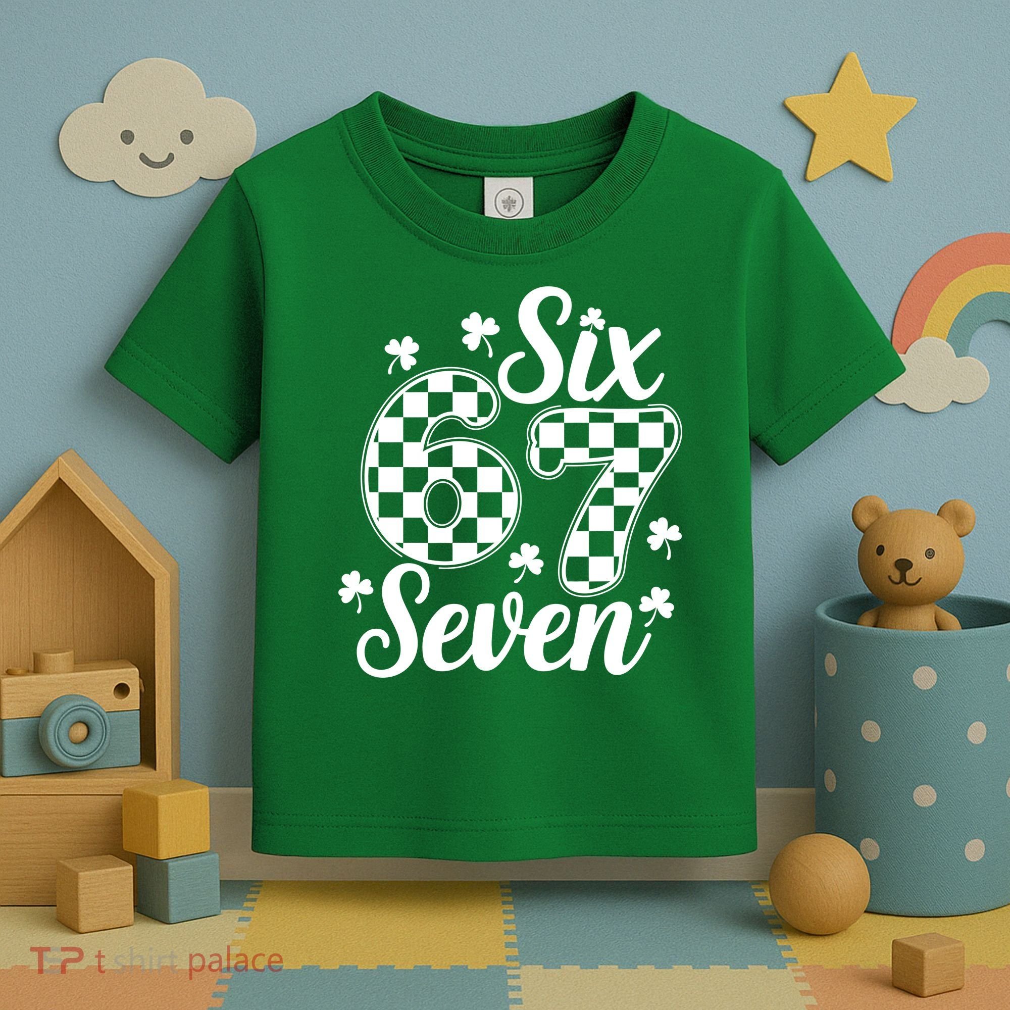 Six Seven 67 St. Patrick's Day Irish Clover 6-7 Meme Toddler T-Shirt