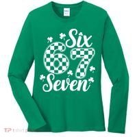 Six Seven 67 St. Patrick's Day Irish Clover 6-7 Meme Women's Long Sleeve Shirt thumb 0