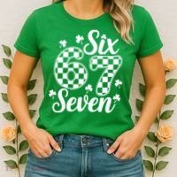 Six Seven 67 St. Patrick's Day Irish Clover 6-7 Meme Women's T-Shirt thumb 2