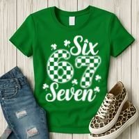 Six Seven 67 St. Patrick's Day Irish Clover 6-7 Meme Women's T-Shirt thumb 3