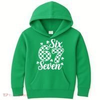 Six Seven 67 St. Patrick's Day Irish Clover 6-7 Meme Kids Hoodie thumb 0