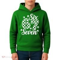 Six Seven 67 St. Patrick's Day Irish Clover 6-7 Meme Kids Hoodie thumb 4