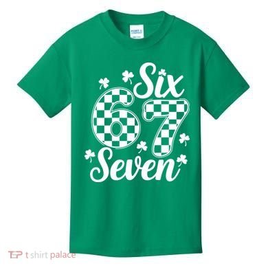 Six Seven 67 St. Patrick's Day Irish Clover 6-7 Meme Kids T-Shirt