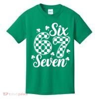 Six Seven 67 St. Patrick's Day Irish Clover 6-7 Meme Kids T-Shirt thumb 0