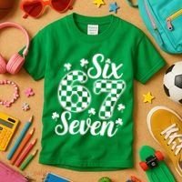 Six Seven 67 St. Patrick's Day Irish Clover 6-7 Meme Kids T-Shirt thumb 3