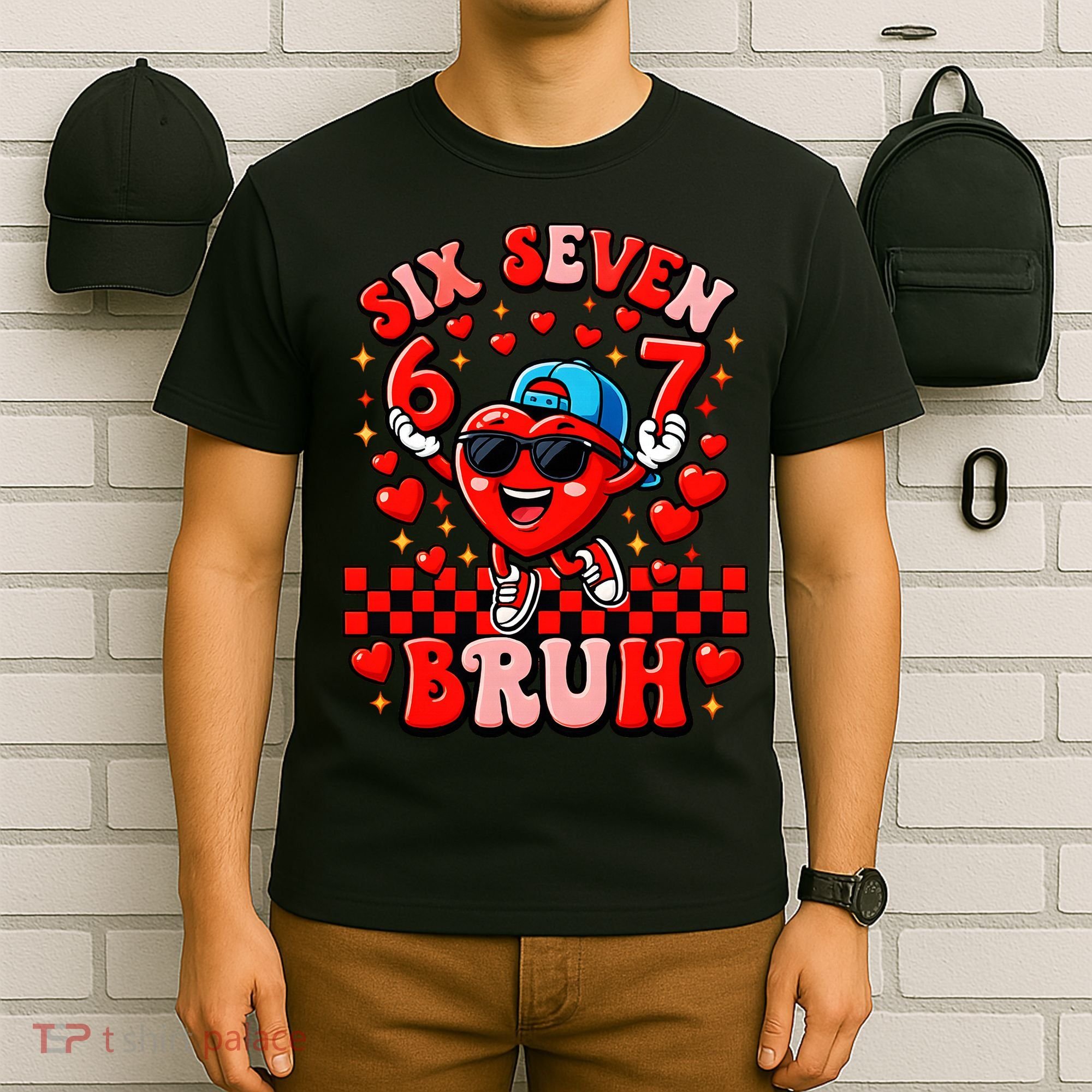 Six Seven 67 Meme Cool 6-7 Valentines Day T-Shirt