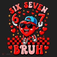 Six Seven 67 Meme Cool 6-7 Valentines Day Beanie thumb 2