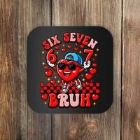 Six Seven 67 Meme Cool 6-7 Valentines Day Coaster thumb 0