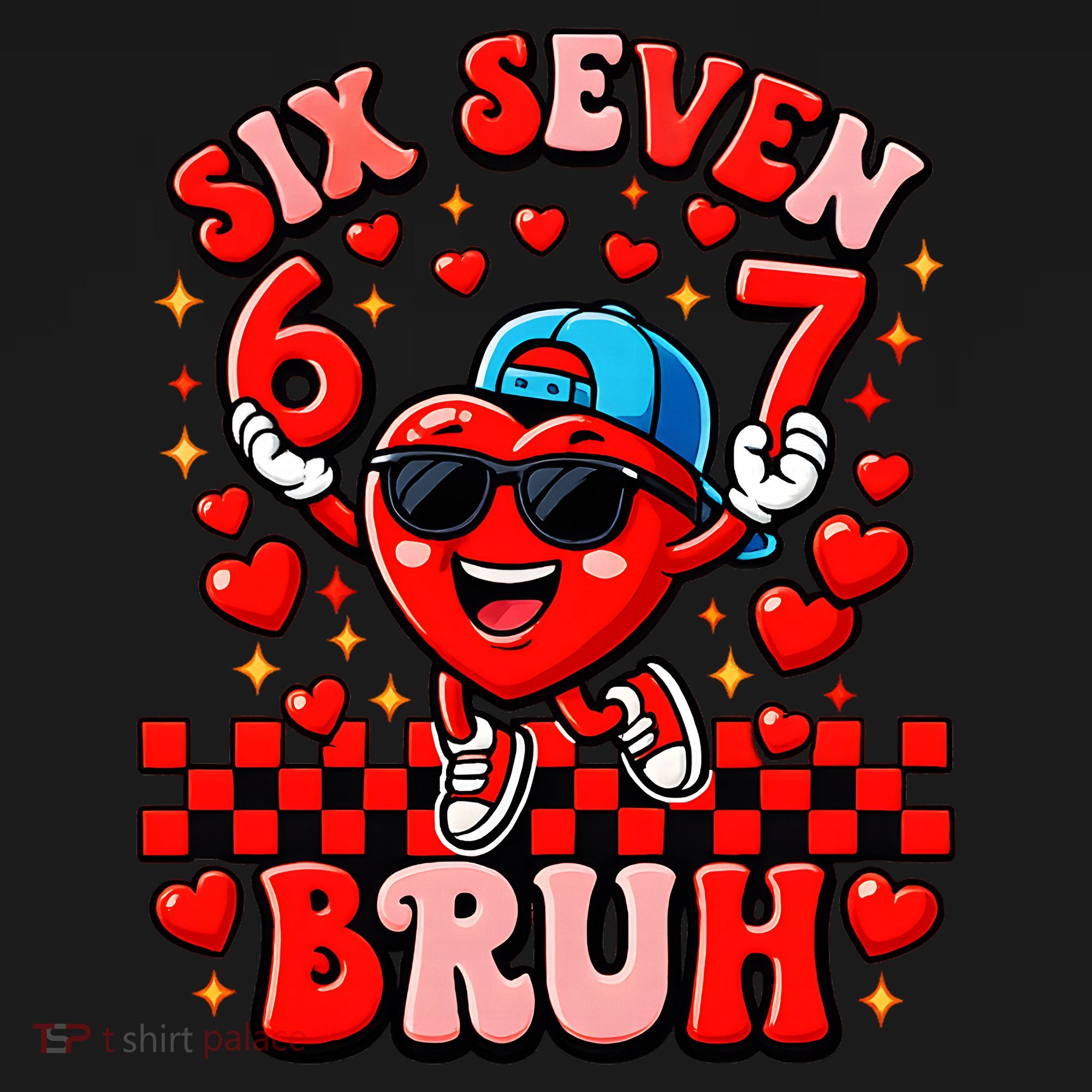 Six Seven 67 Meme Cool 6-7 Valentines Day Pajama Set