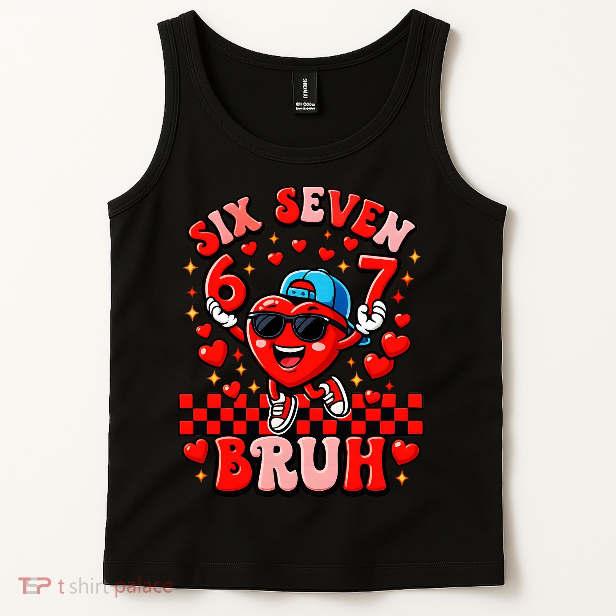 Six Seven 67 Meme Cool 6-7 Valentines Day Tank Top