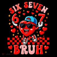 Six Seven 67 Meme Cool 6-7 Valentines Day Kids Long Sleeve Shirt thumb 2