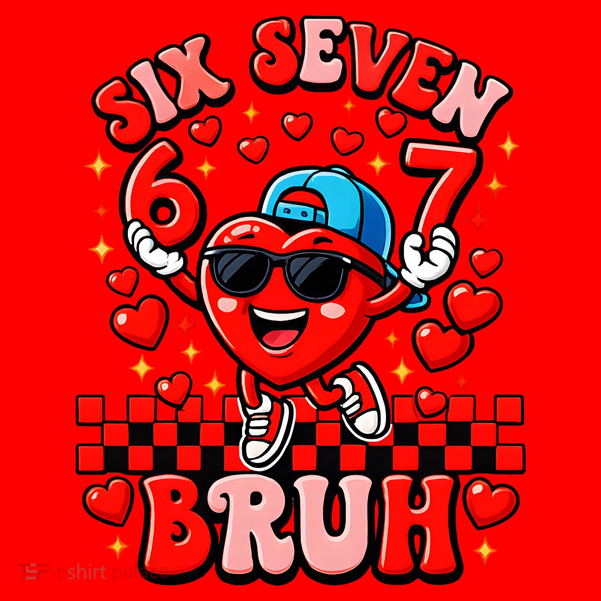 Six Seven 67 Meme Cool 6-7 Valentines Day Santa Hat