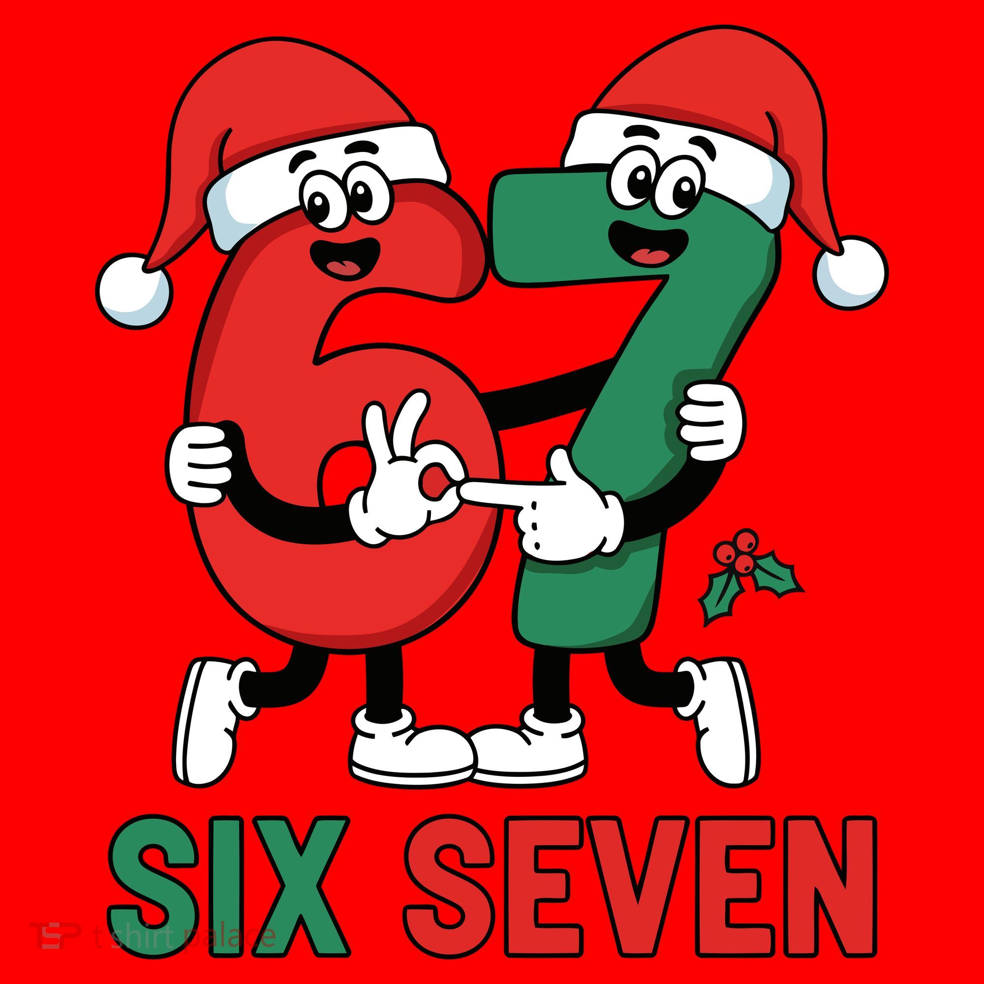 Six Seven 6-7 67 Christmas Funny Cute Santa Hat