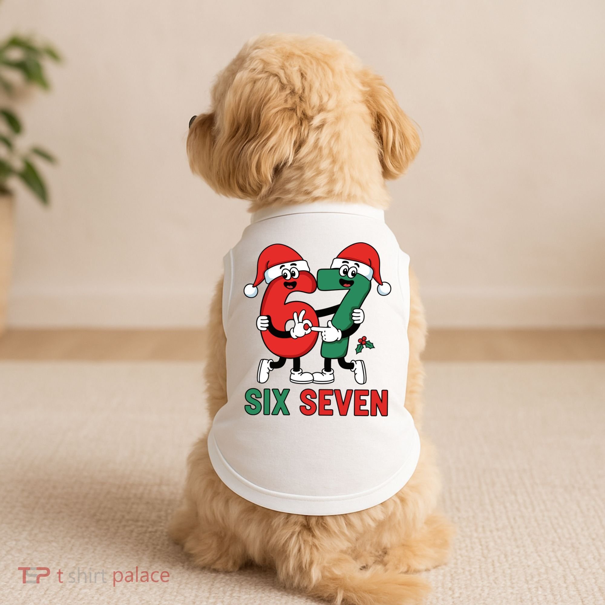 Six Seven 6-7 67 Christmas Funny Cute Doggie Tank