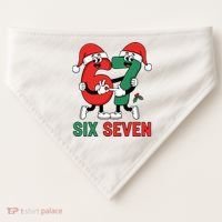 Six Seven 6-7 67 Christmas Funny Cute USA-Made Doggie Bandana thumb 0