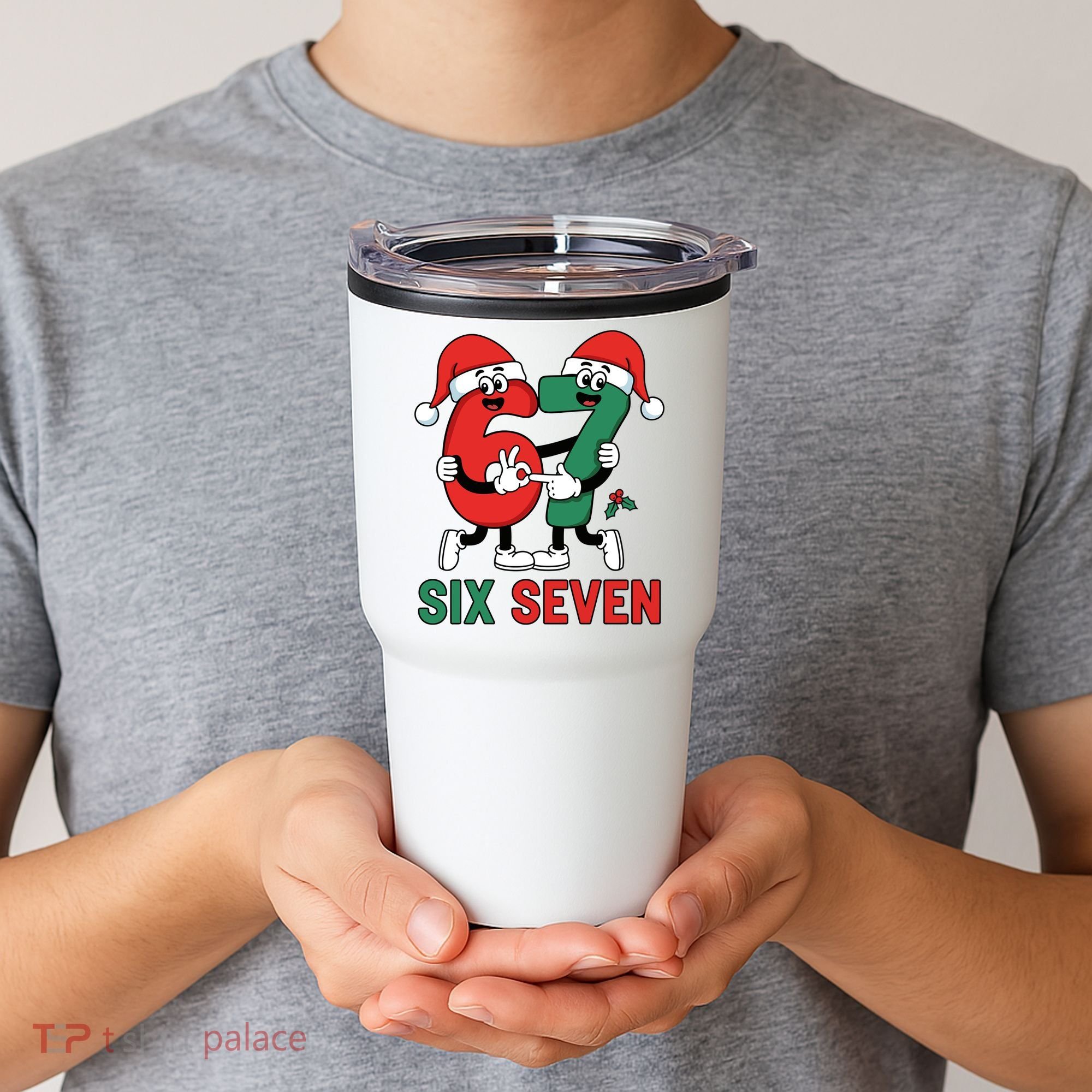 Six Seven 6-7 67 Christmas Funny Cute Tumbler