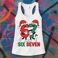 Six Seven 6-7 67 Christmas Funny Cute Women's Tank Top thumb 3