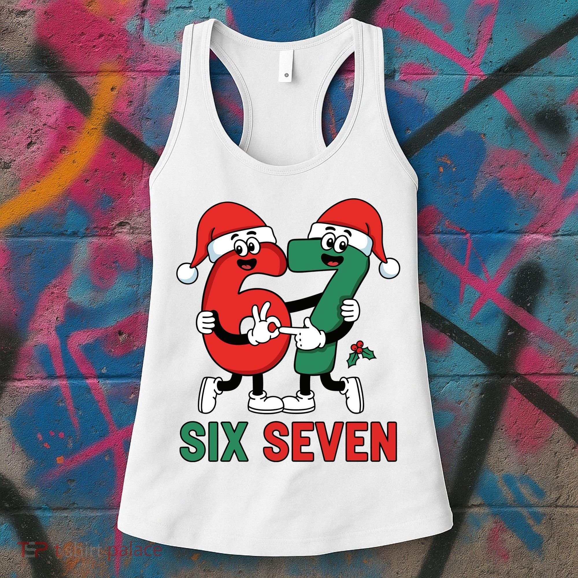 Six Seven 6-7 67 Christmas Funny Cute Women's Tank Top