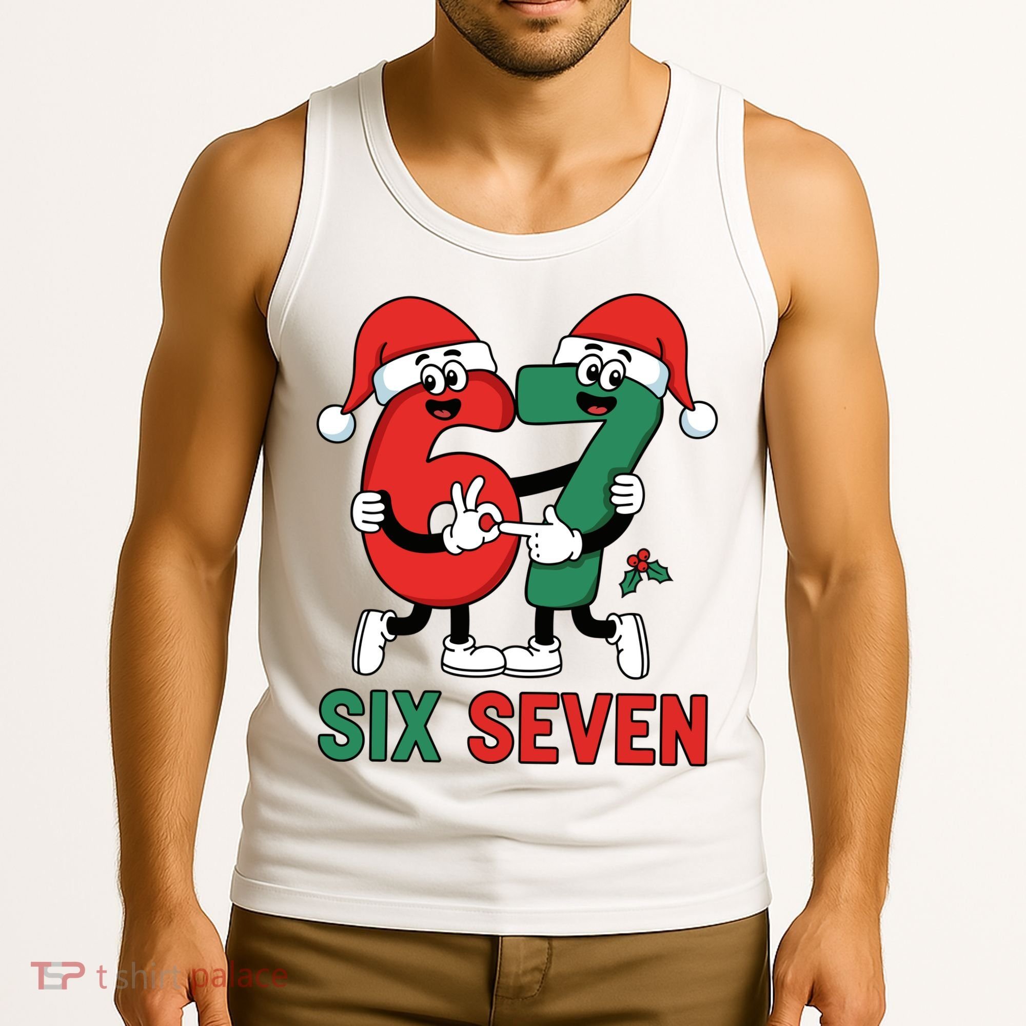 Six Seven 6-7 67 Christmas Funny Cute Tank Top