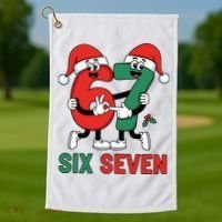 Six Seven 6-7 67 Christmas Funny Cute Golf Towel thumb 1