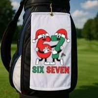 Six Seven 6-7 67 Christmas Funny Cute Golf Towel thumb 2